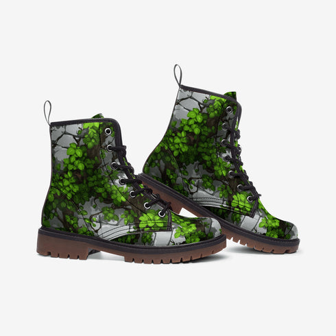 Creeping Vines Vegan Leather Lightweight boots - Books Worth Keeping